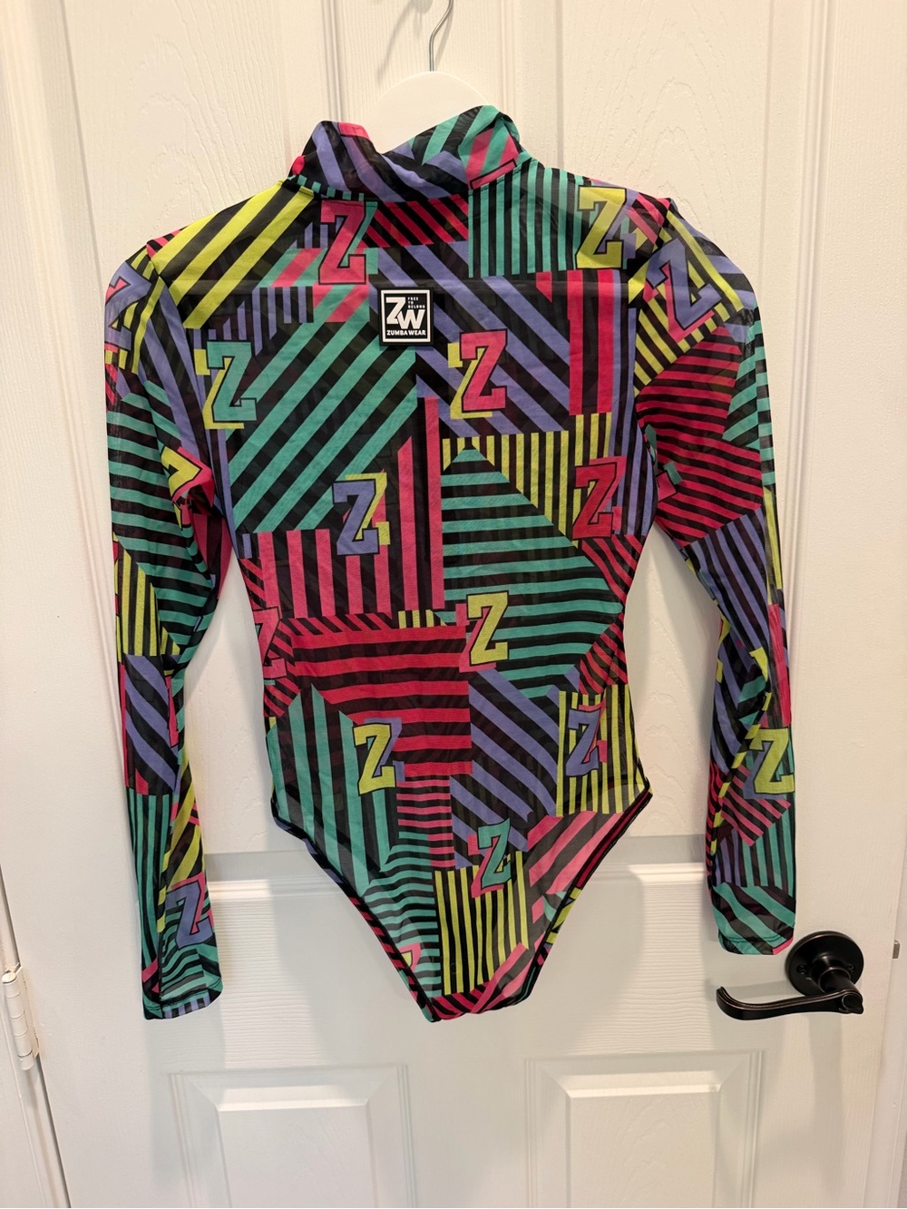 Zumba Wear Free To Belong Long Sleeve Mesh Bodysuit Multicolor small active